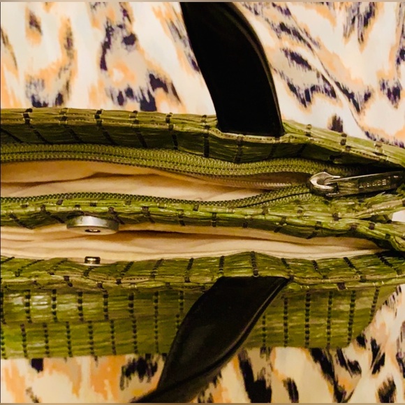 Vintage Esprit green straw handbag - Picture 3 of 3